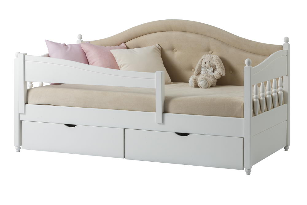 Тахта Айно №6 с мягким изголовьем  с ящиками  800х1600