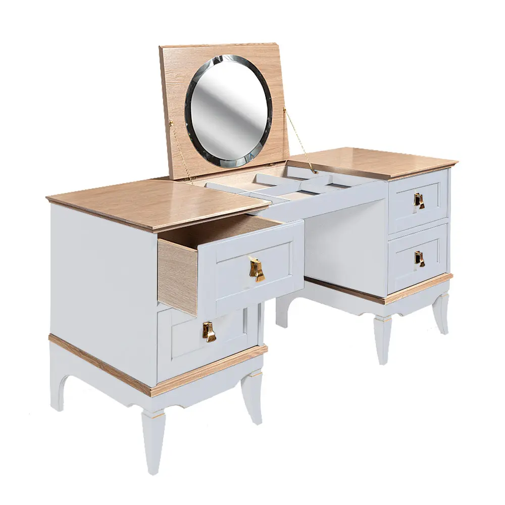 Стол Талья туалетный  ГМ  6589, белый/натуральный дуб