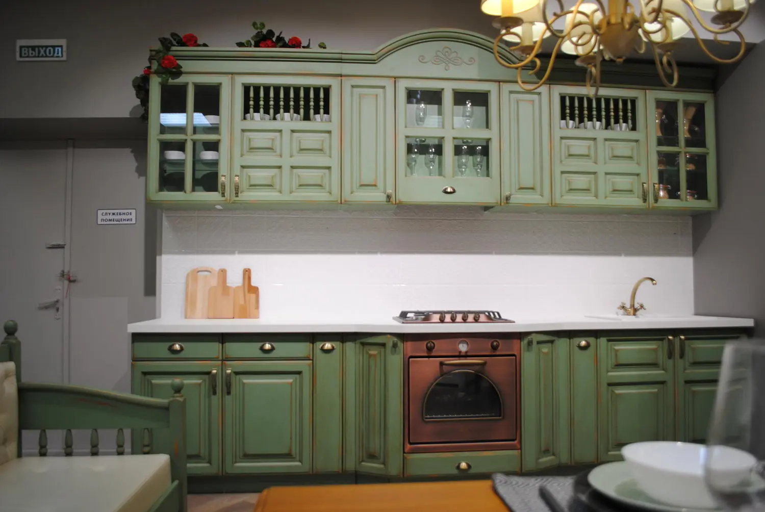 Кухня массив сосны Оливия (цена за п/м)