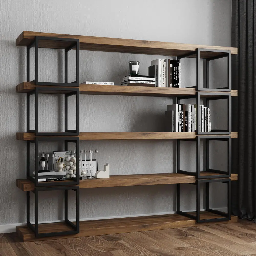 Стеллаж тёмный 5 полок 04-16