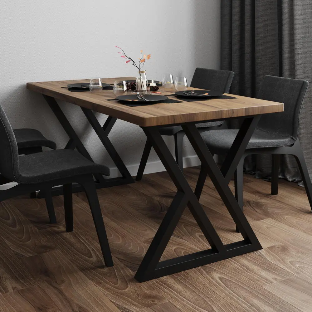 Обеденный стол лофт массив 06-14