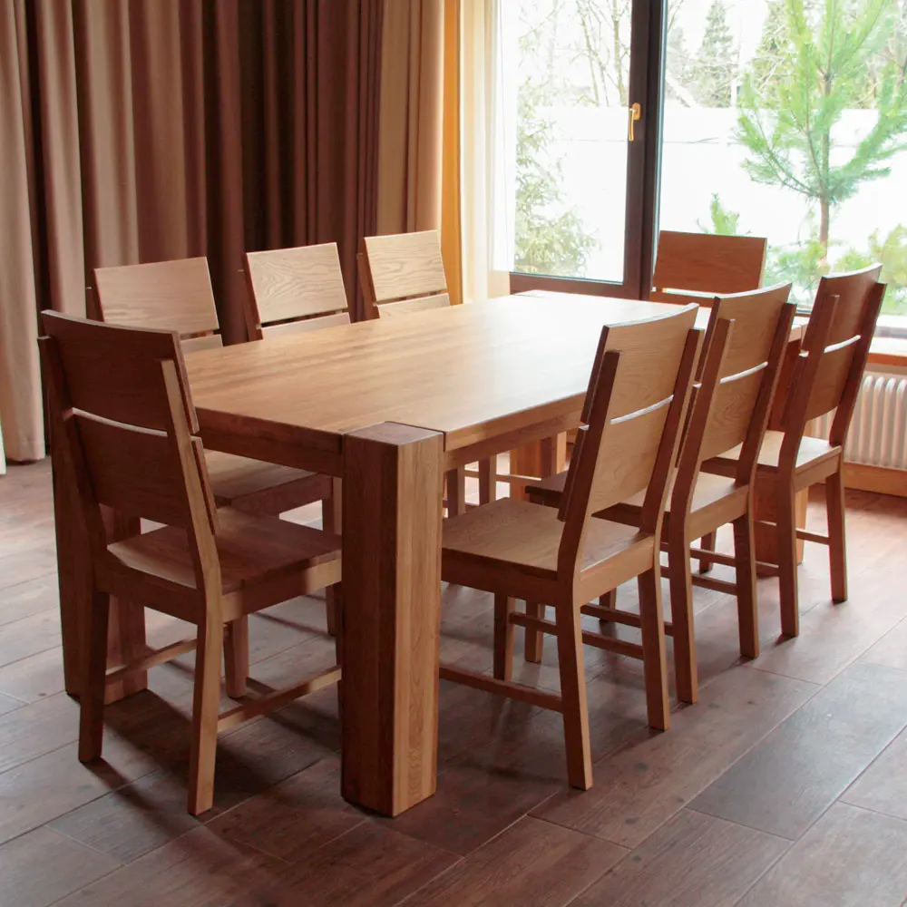 Стол обеденный из массива дуба Аляска 1600 (нога 90) "SR"