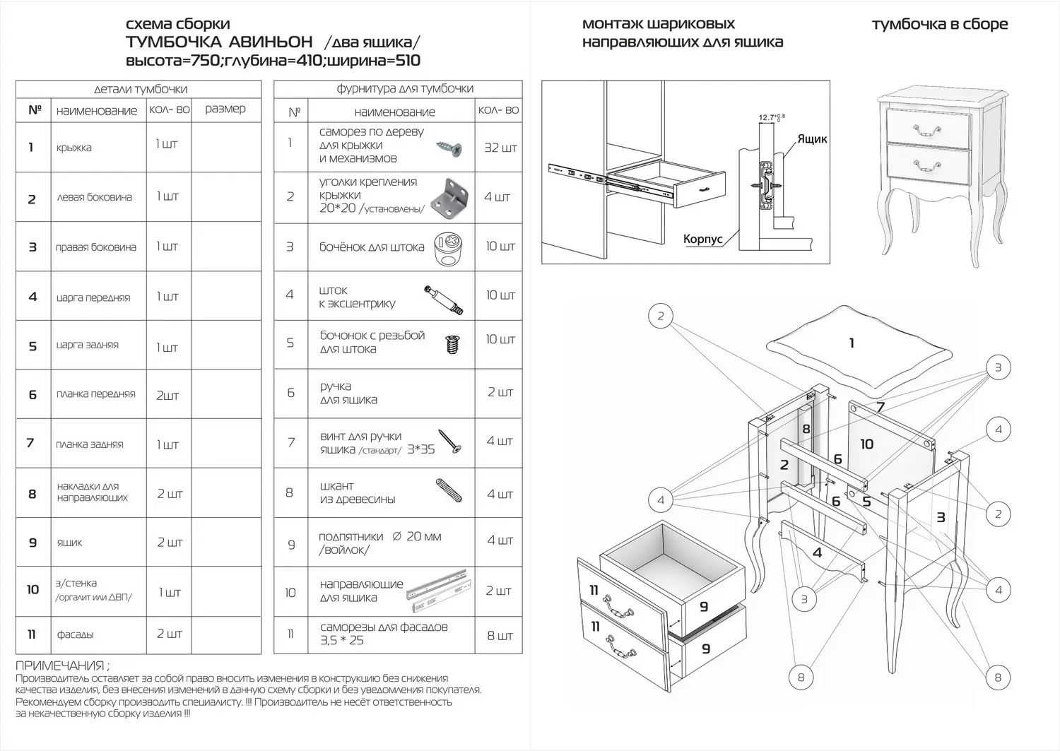Тумба Авиньон 2 ящикА