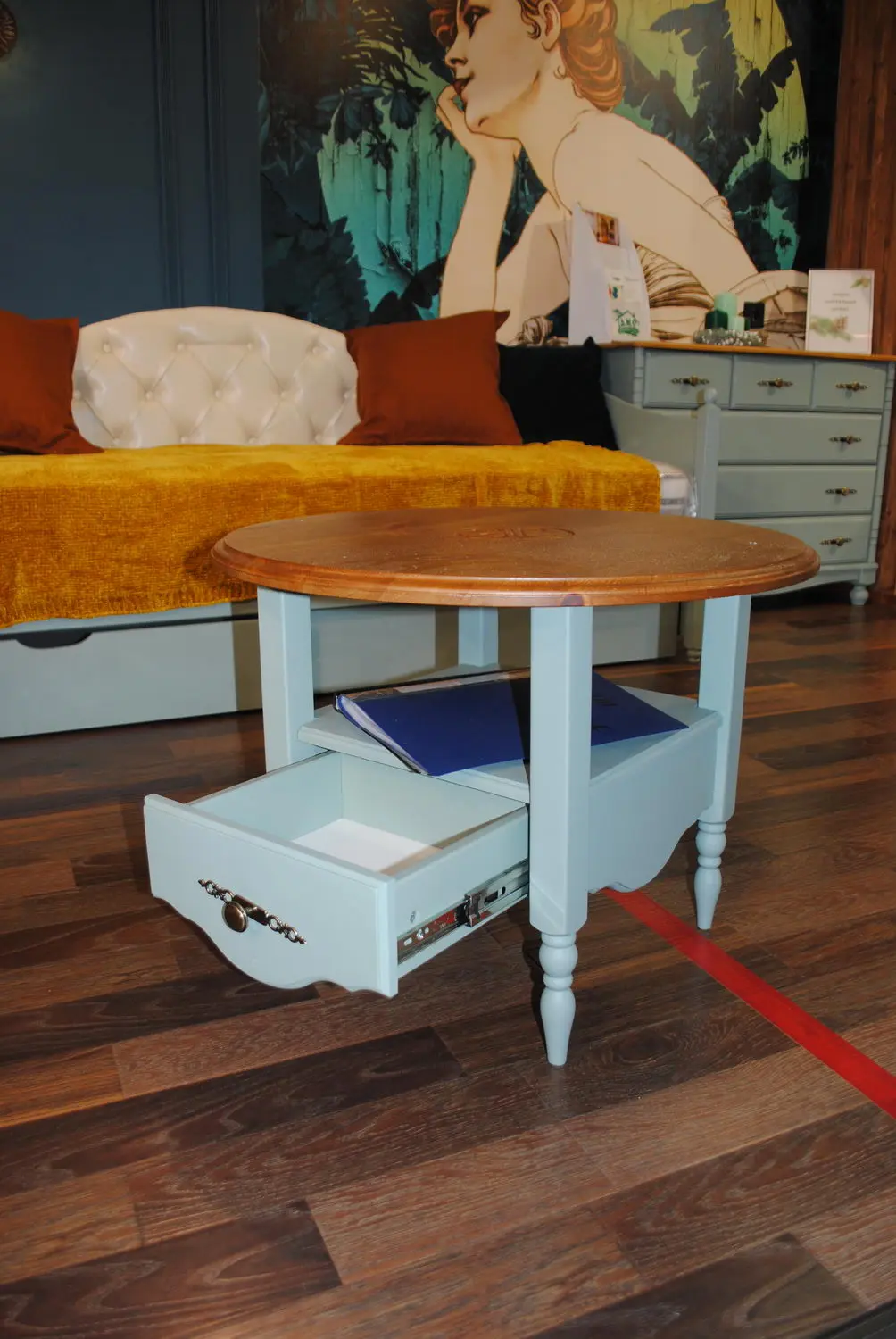 Тумба массив сосны с ящиком Валенсия 2-29 сосна