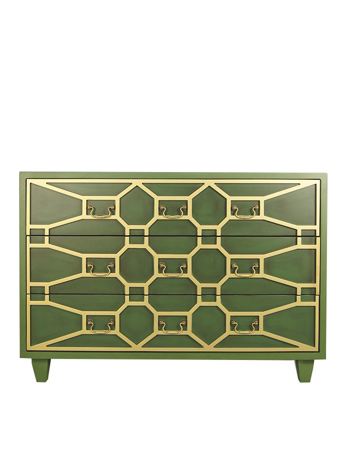 Зеленый комод «Emerald» 3 ящика