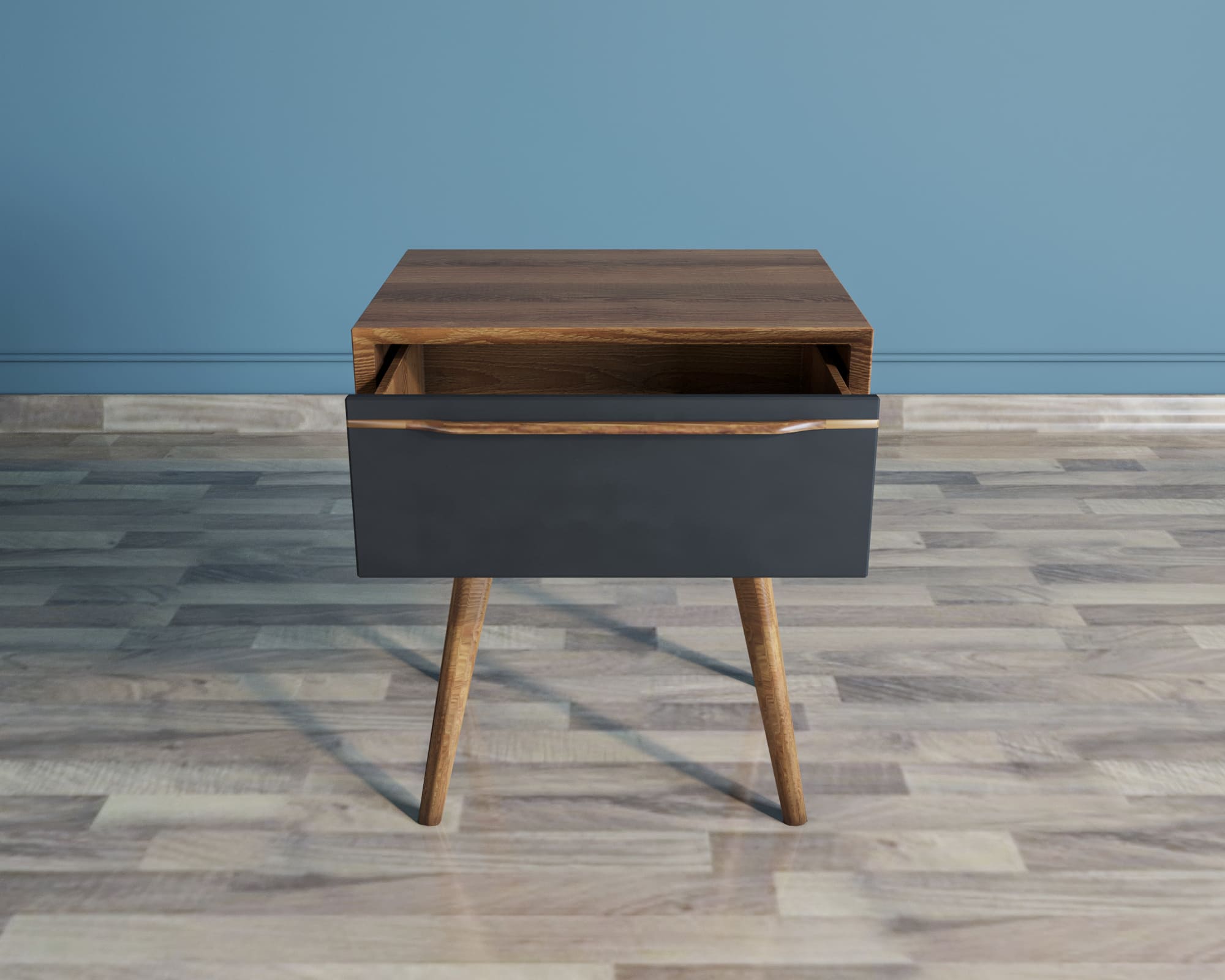 Тумба "Bruni Black" с ящиком массив