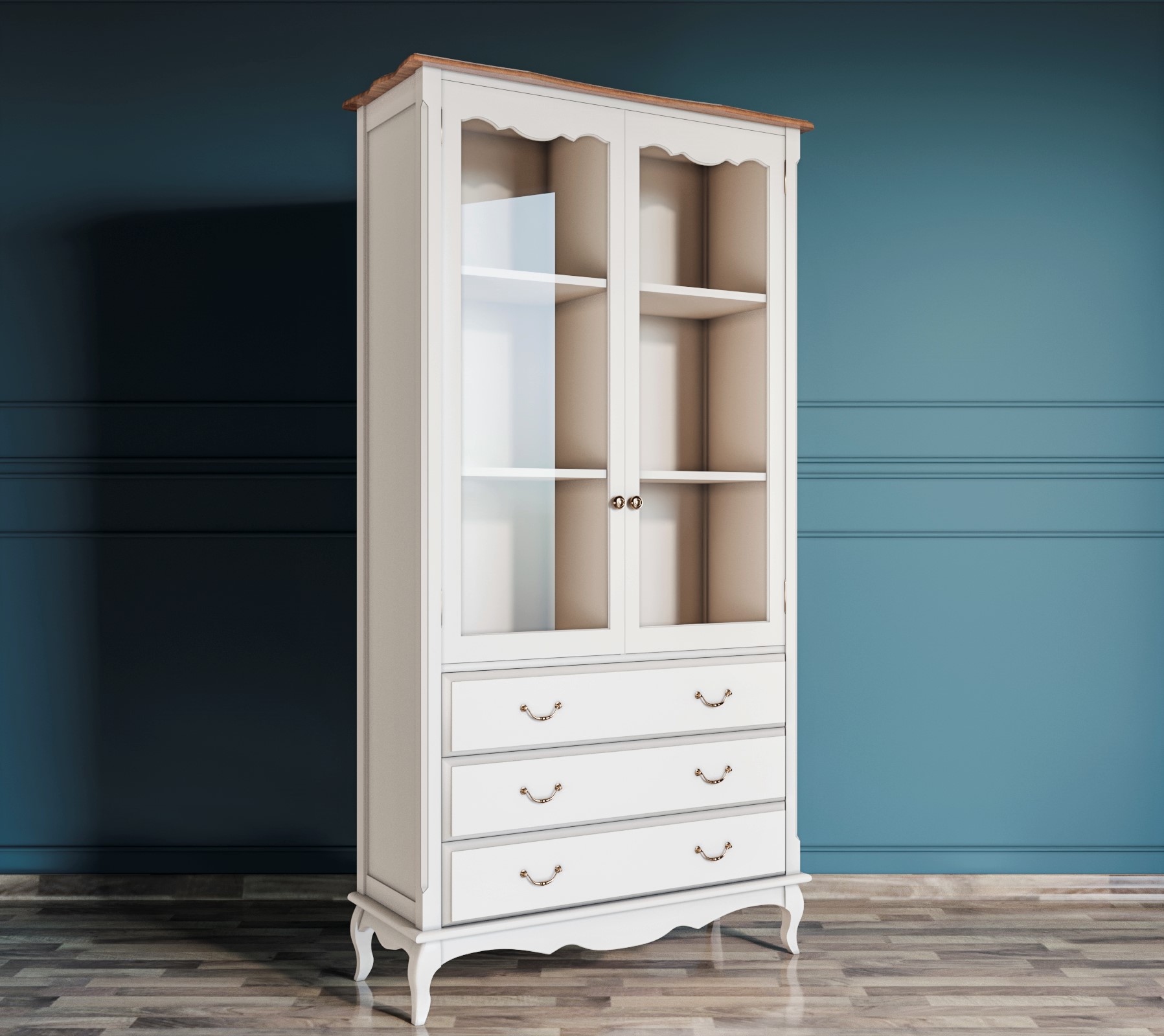 Шкаф "Leontina" для посуды высокий 3 ящика