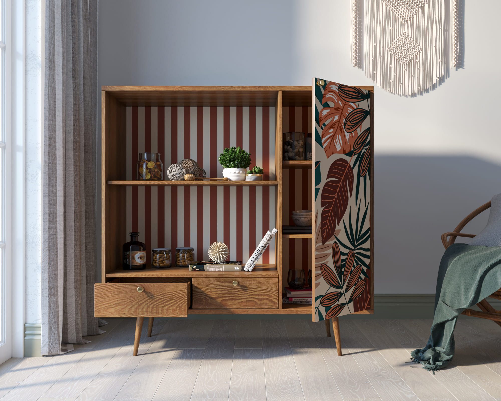 Стеллаж 2 ящика с нишей "Berber"