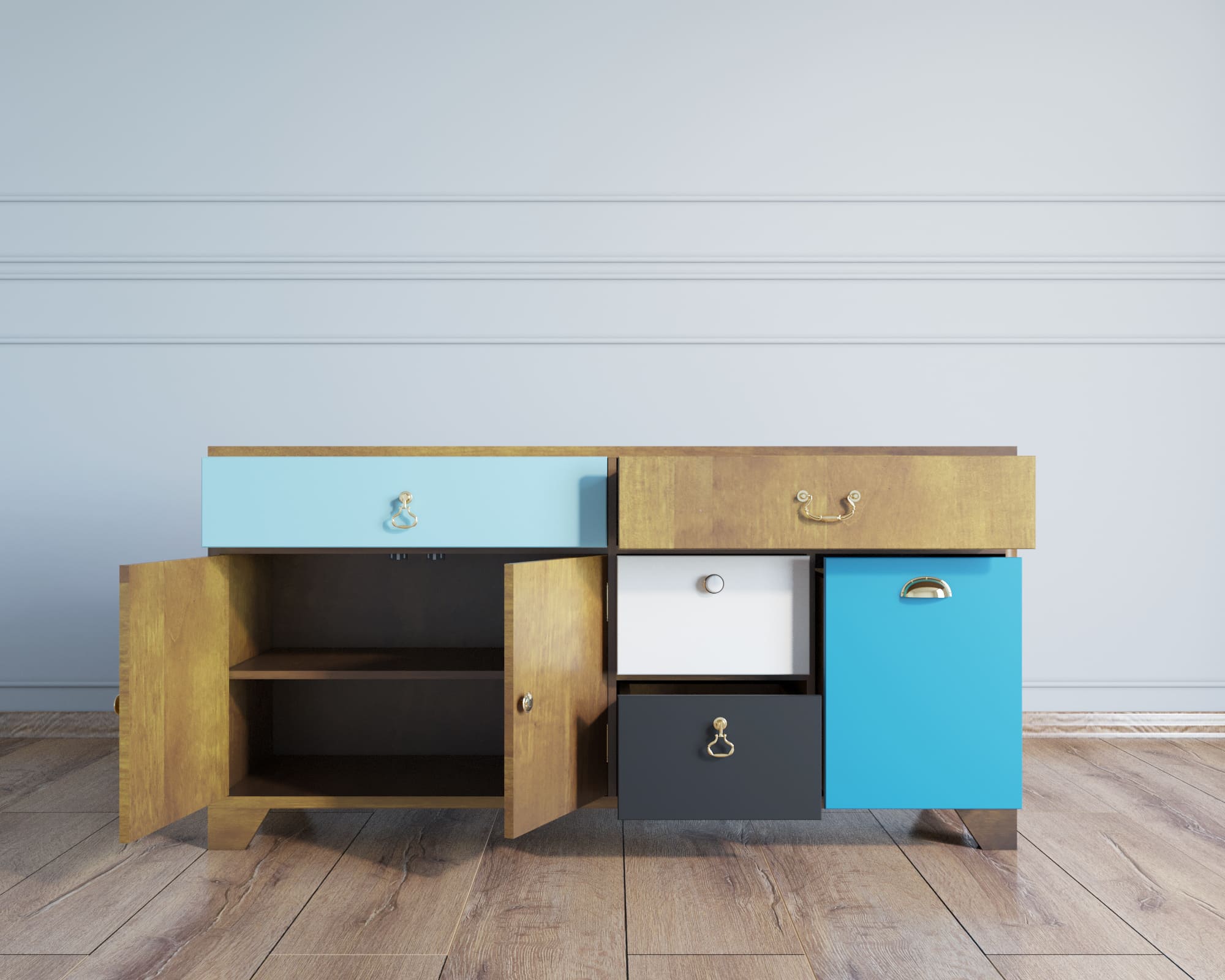 Комод большой под TV «Aquarelle»