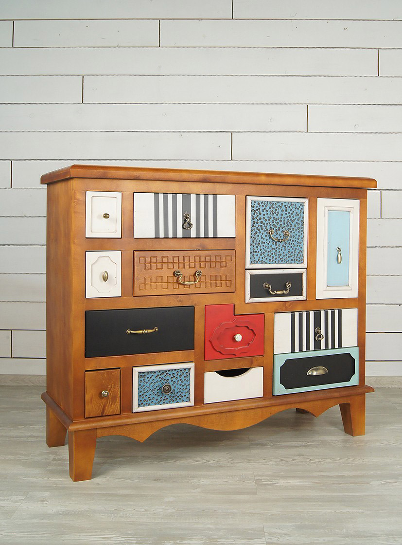 Комод с 15 ящиками "Gouache Birch" темный арт M10594ETG/1