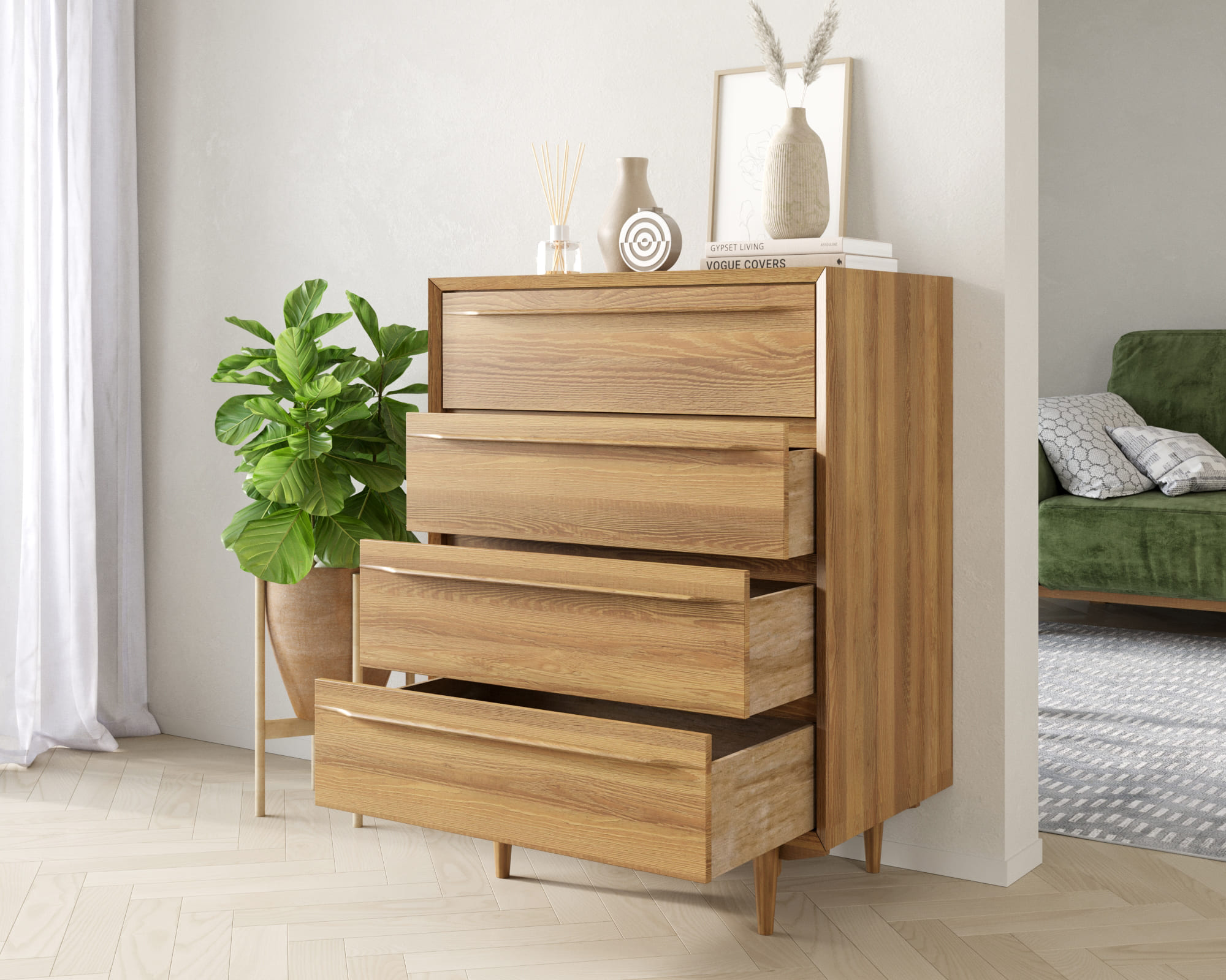 Комод в Скандинавском стиле "Bruni" на четыре ящика