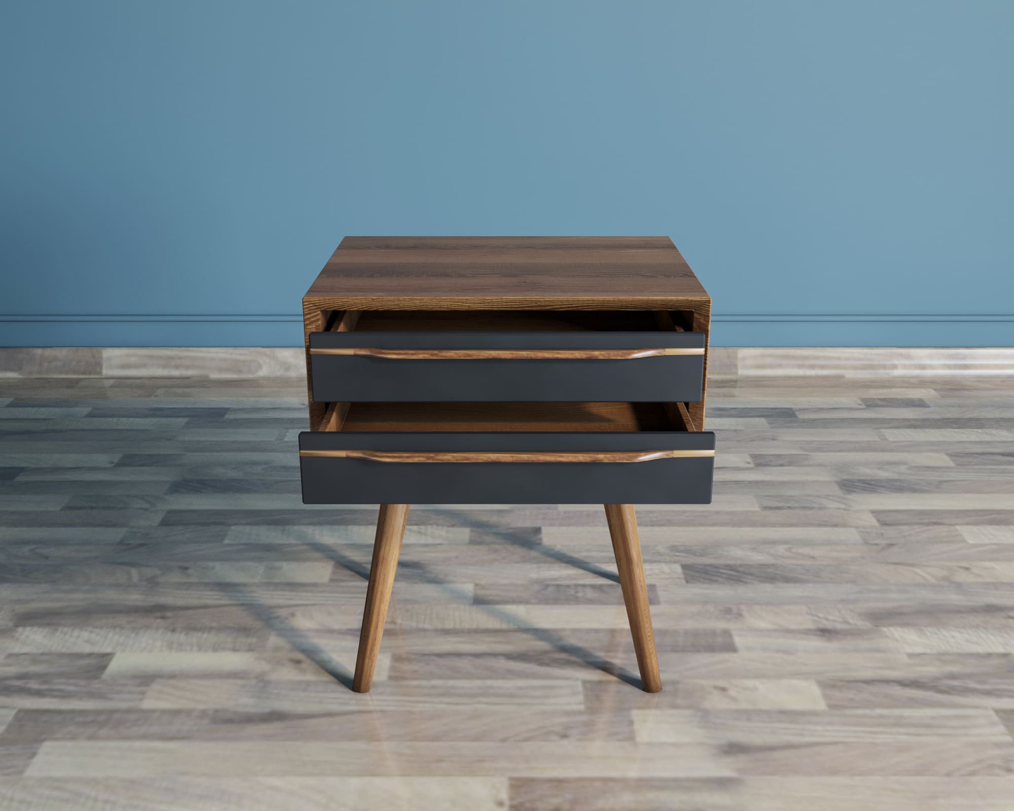 Тумба "Bruni Black" с двумя ящиками