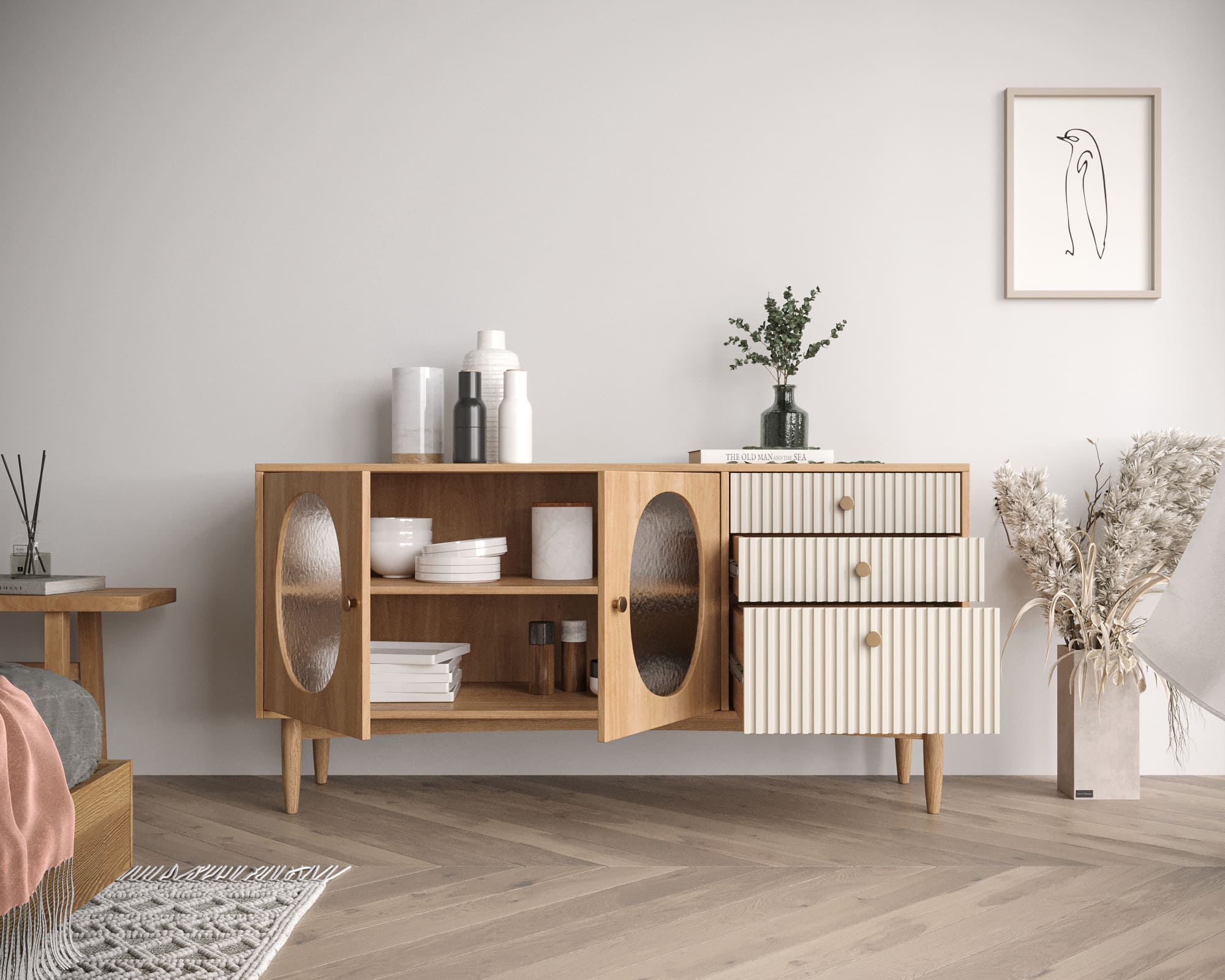 Комод "Bubble" с двумя дверками и тремя ящиками арт BBL05