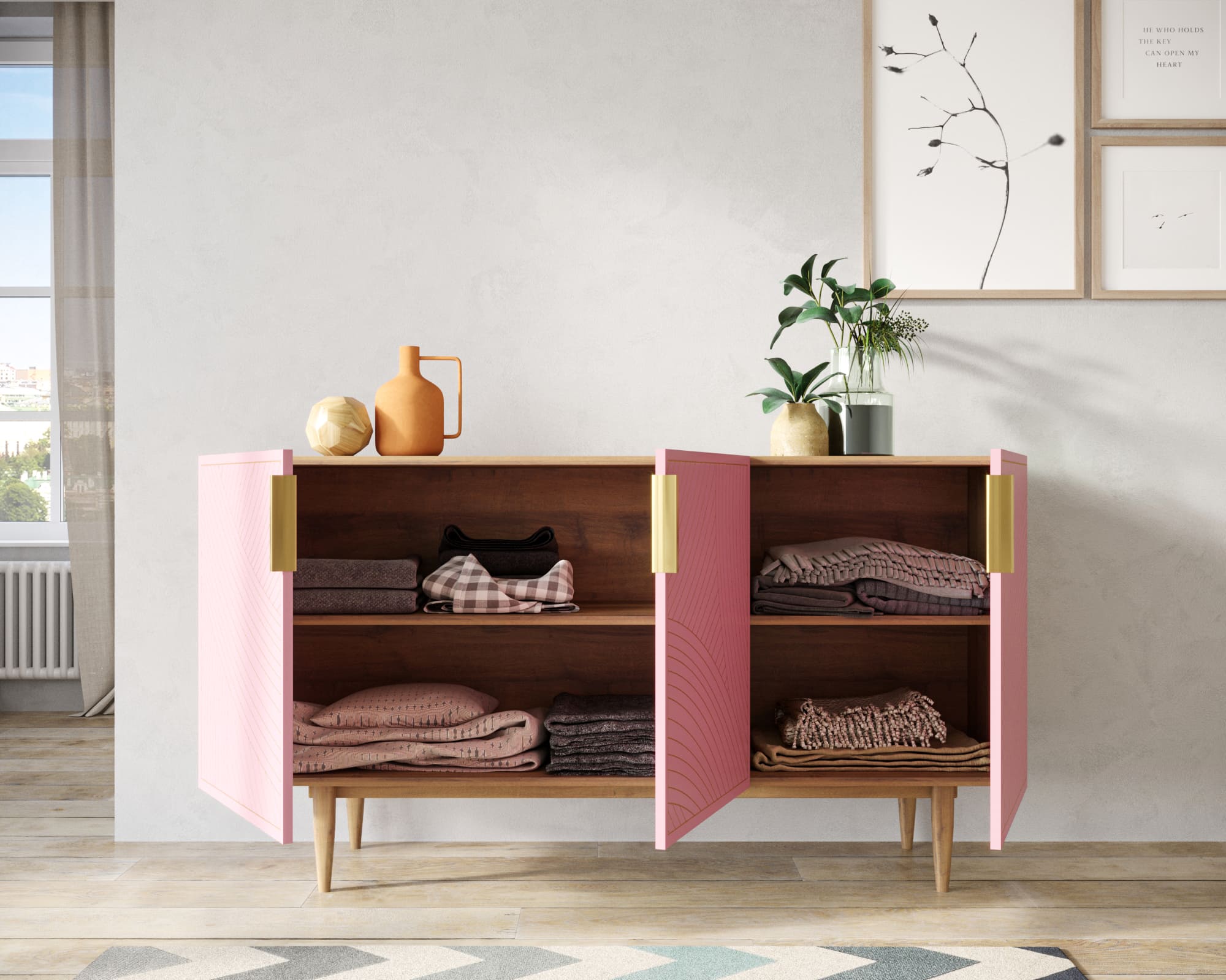 Комод с тремя дверками "Line" LN02/GR1