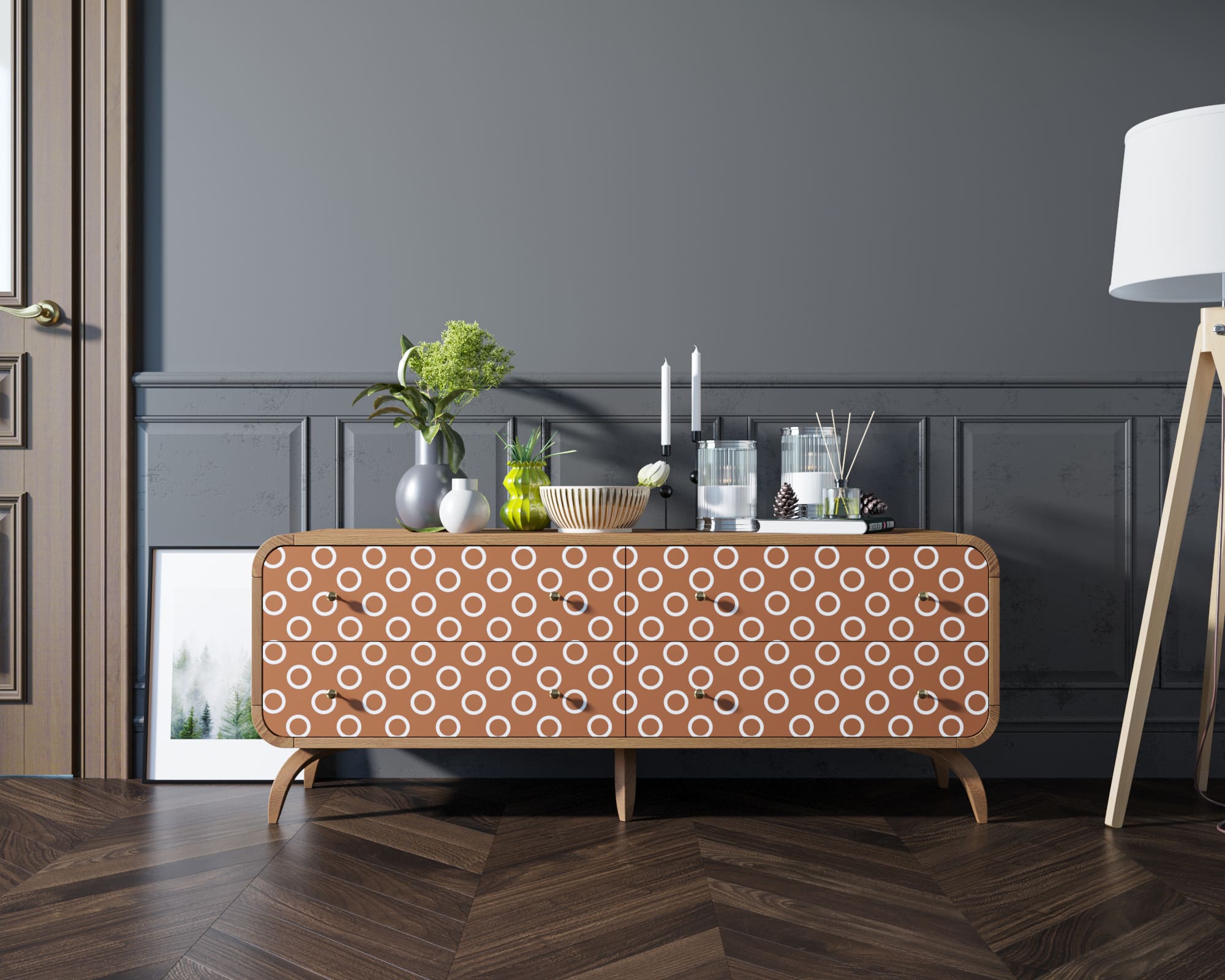 Комод "Ellipse print" c принтом 3