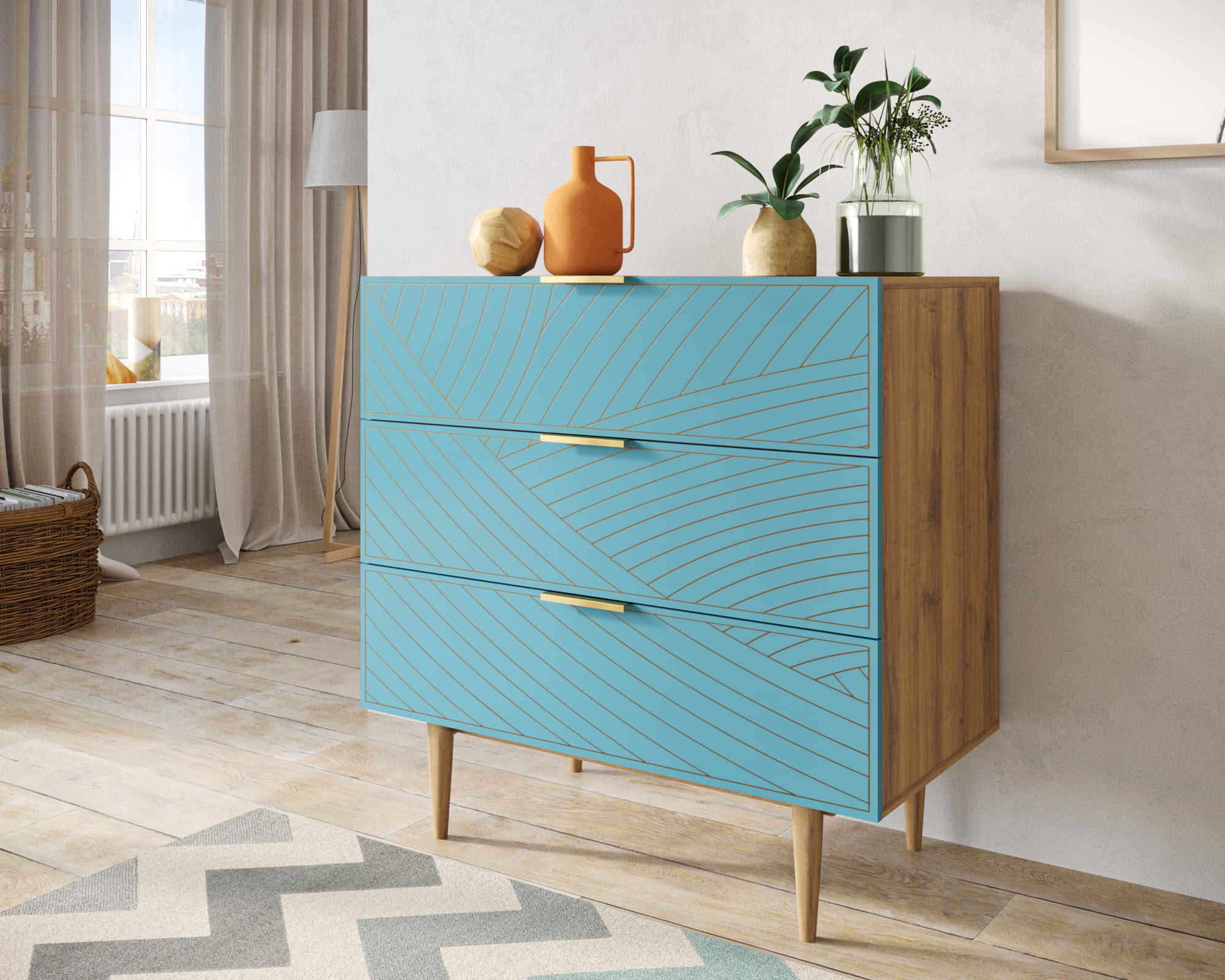 Комод с тремя ящиками "Line" LN12/GR1