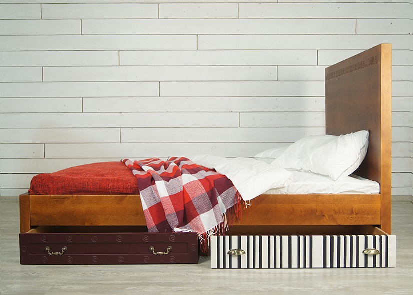 Дизайнерская кровать массив "Gouache Birch"