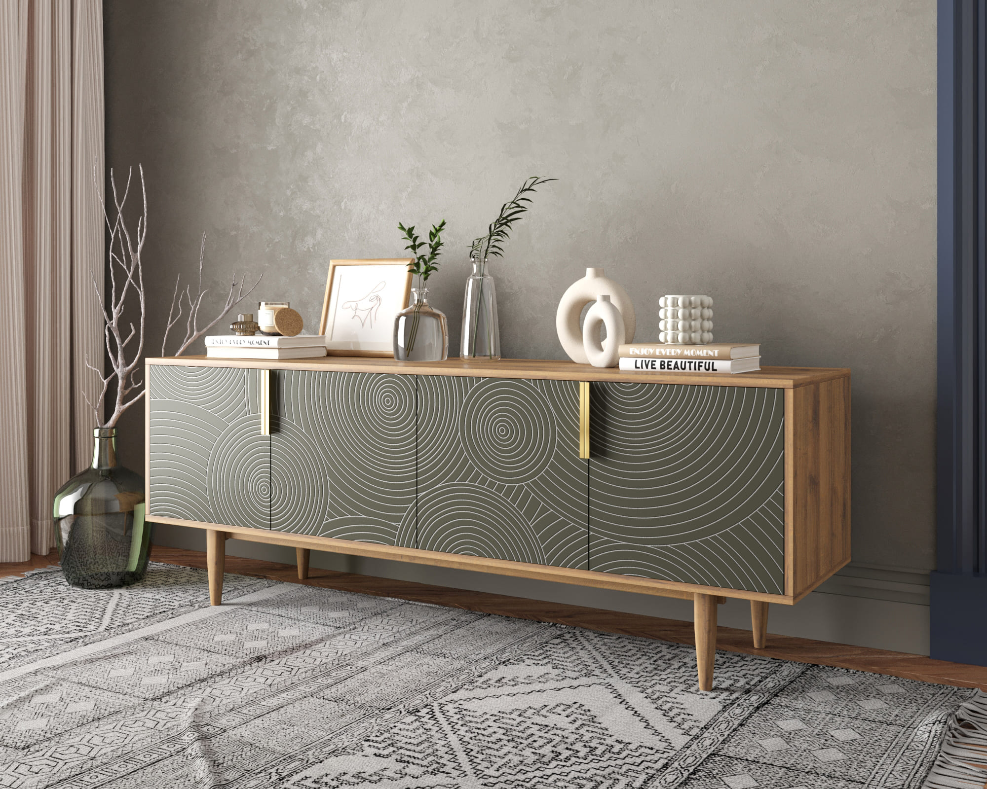 Комод под TV с четырьмя дверками "Line" R21