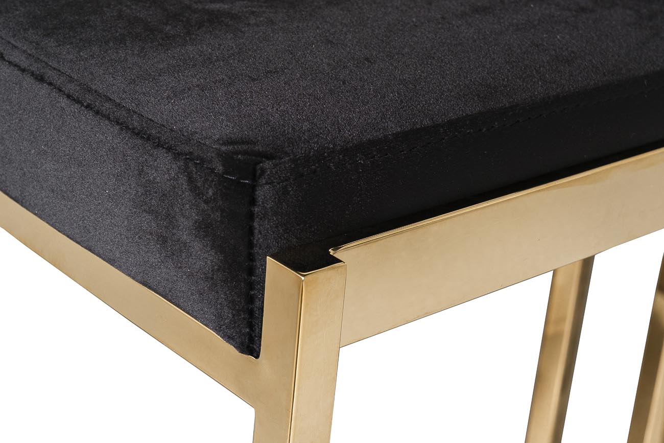 GY-B8216GOLD-BL Стул барный, велюр черный/золото 