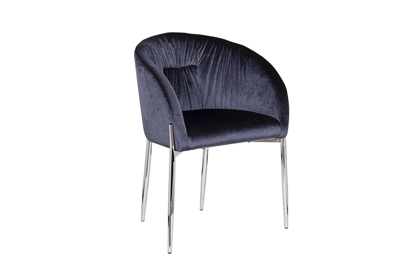 GY-DC8173-DB Стул велюр темно-синий/хром