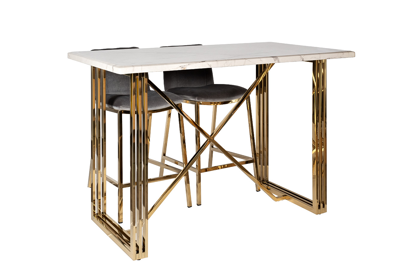 30C-DX-2091 GRE Стул барный велюр серый 