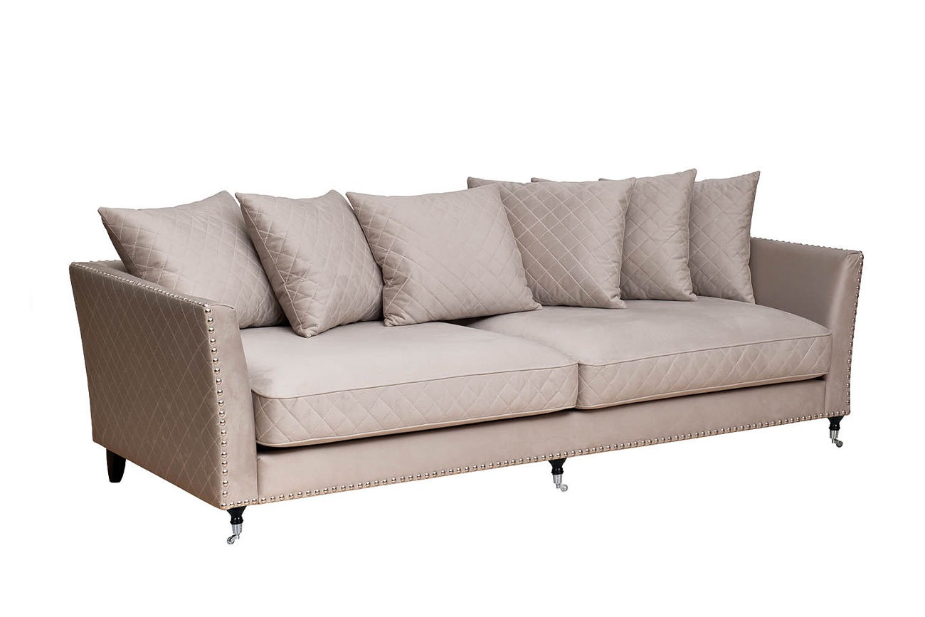 Диван Sorrento 250 трехместный, велюр светло-серый Colt030-SVBEG