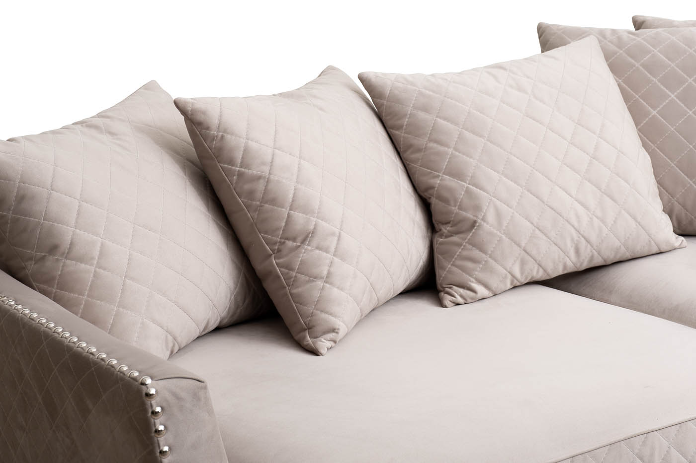 Диван Sorrento 250 трехместный, велюр светло-серый Colt030-SVBEG