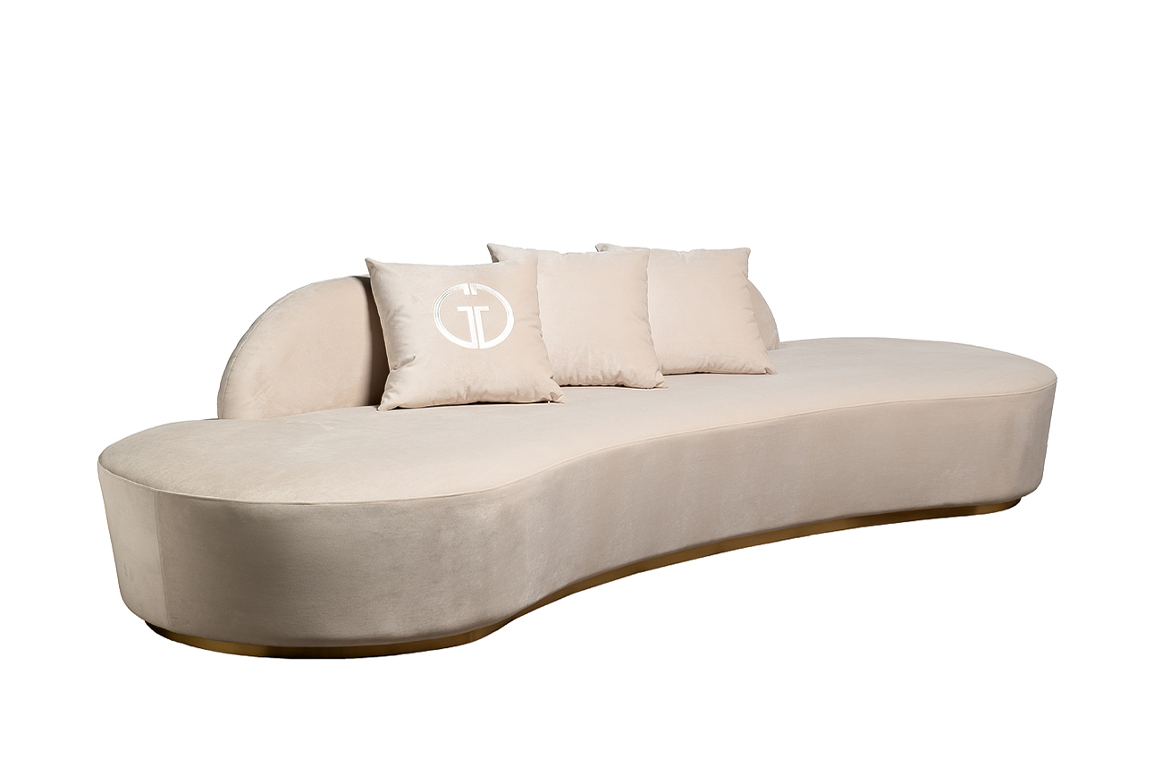 87YY-DIV2262 Диван Lea трехместный, велюр кремовый