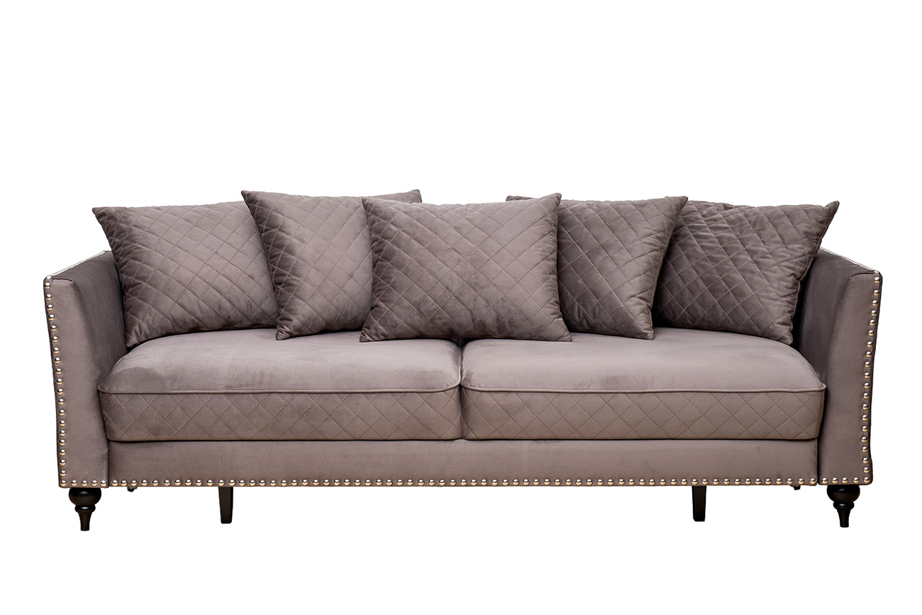 Диван Sorrento 230M трехместный раскладной, велюр серый Colt017