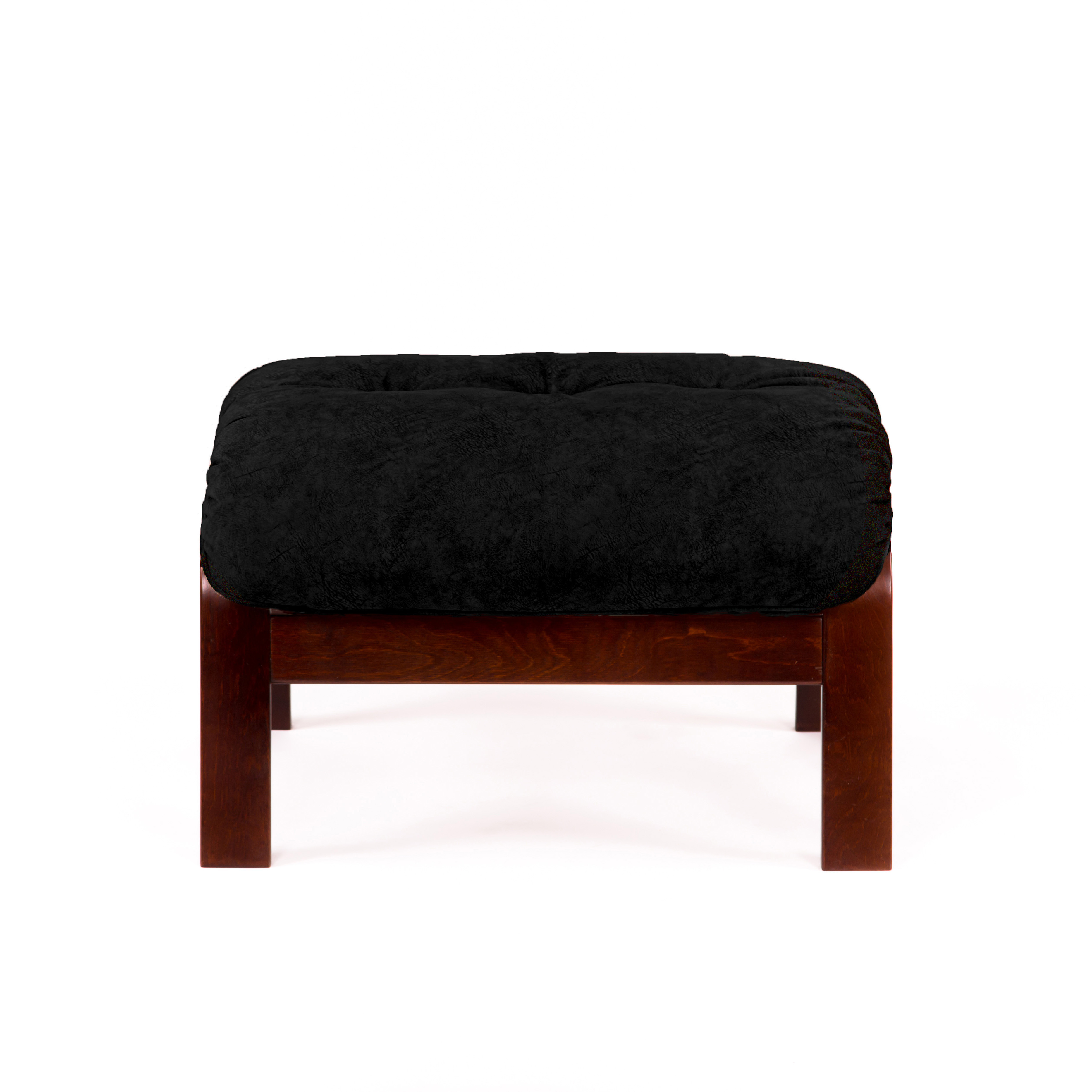 Пуф  Альваро   Экокожа черный каркас  Венге структура