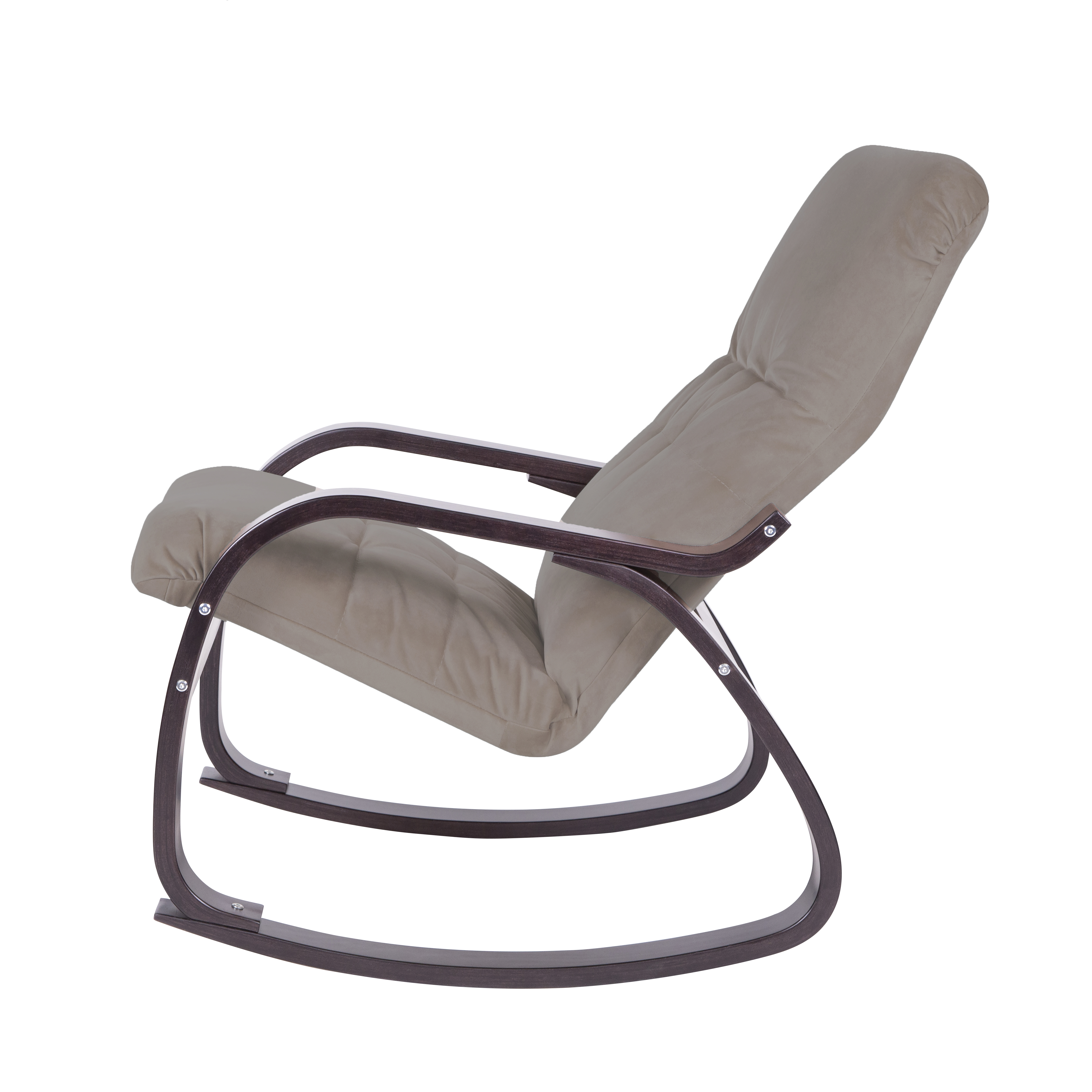 кресло-качалка Сайма  фреш 04 бежевый каркас  Орех