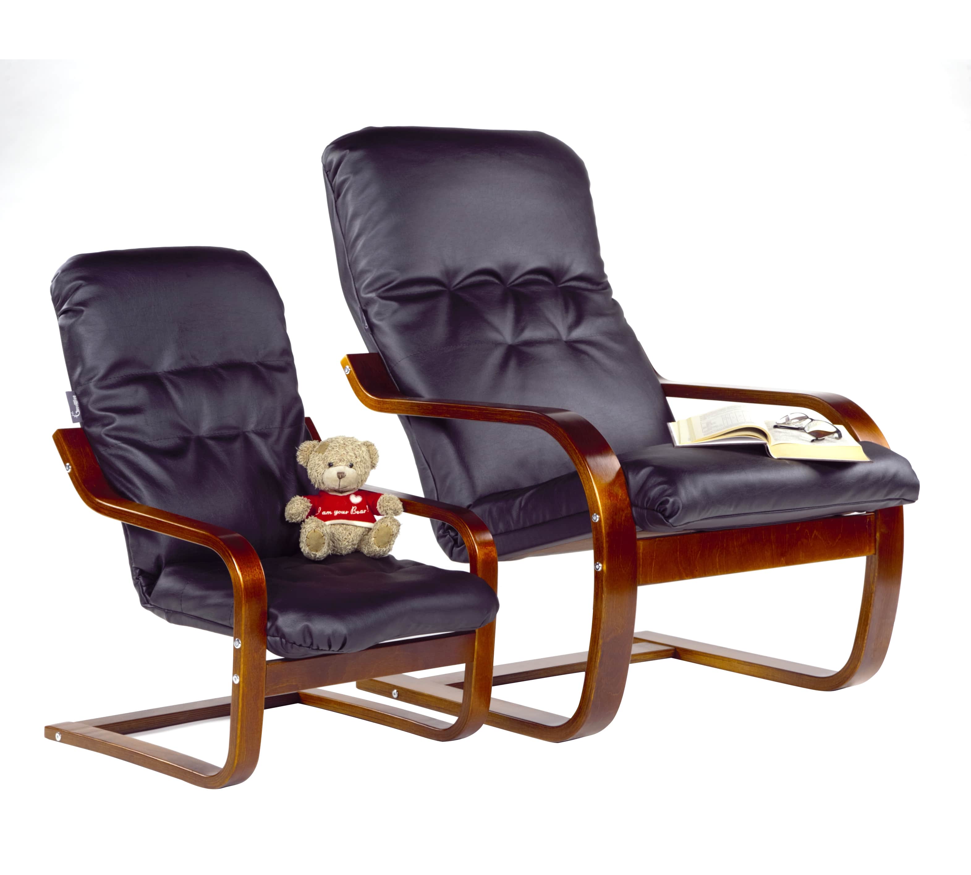 Детское кресло Лайма Kids  Экокожа черный каркас  Вишня