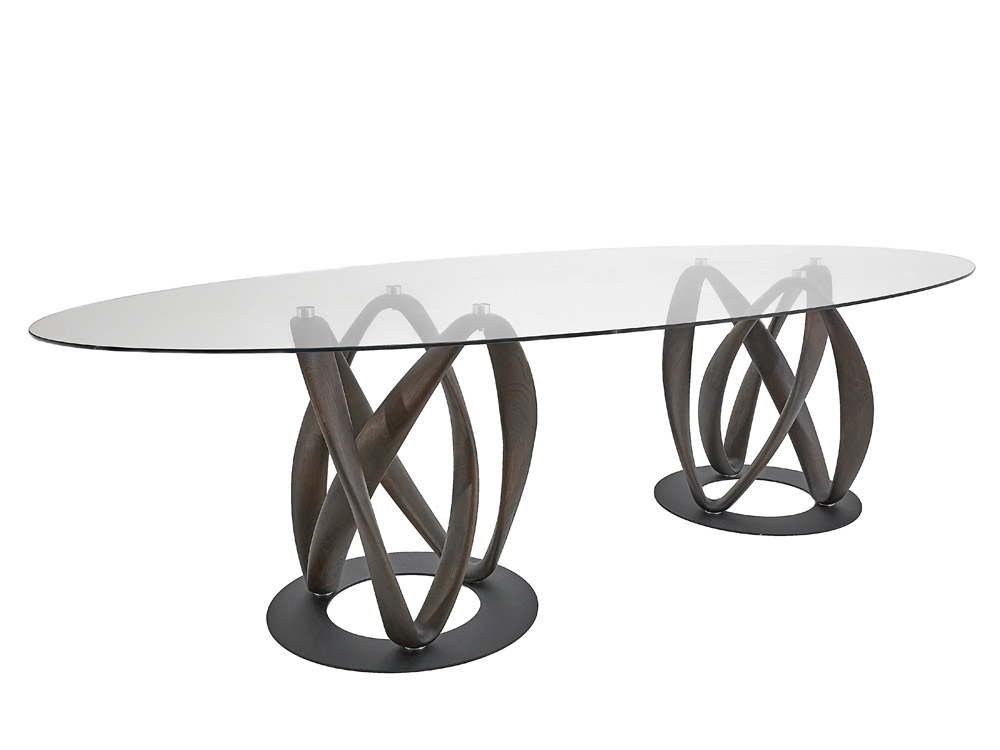 Стол Инфинити овальный стекло двойной 2200
