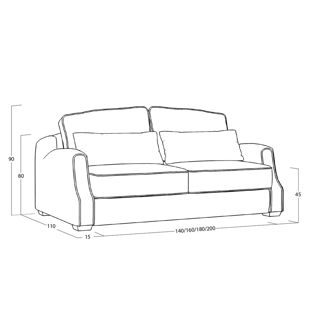 Диван Corsa (с механизмом) DCr-I-180-K03-KaB40-B12