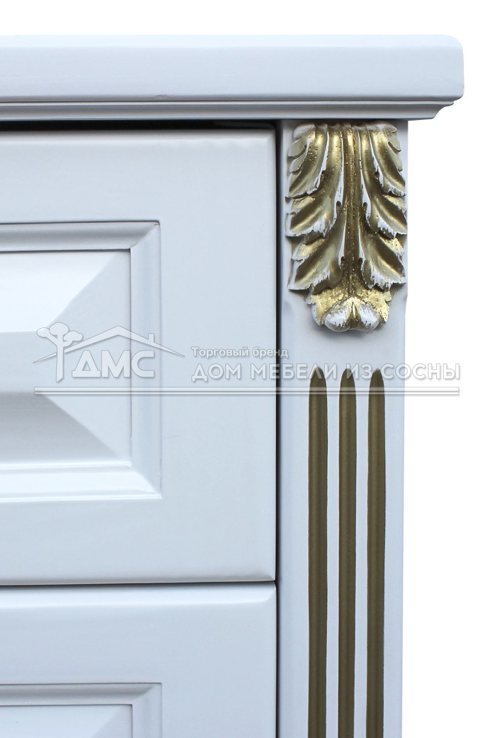 Комод с 5 ящиками белый Оливия