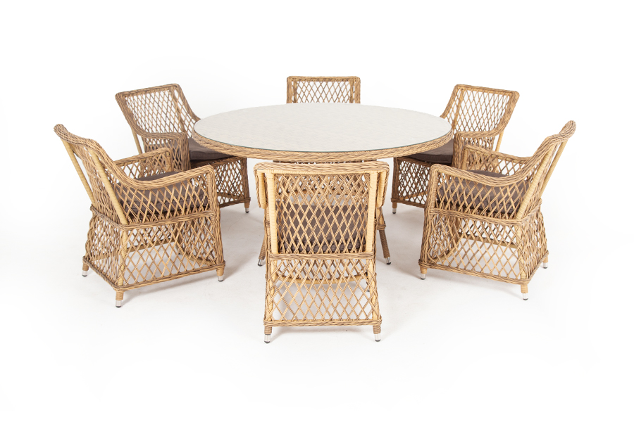 "Эспреззо–150 L" обеденная группа плетеная, цвет соломенный