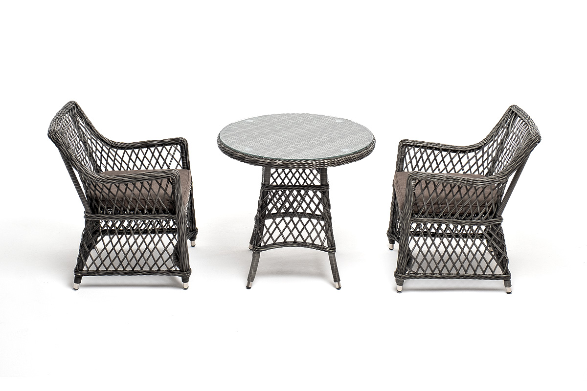 "Эспреззо–80 L" обеденная группа плетеная, цвет графит