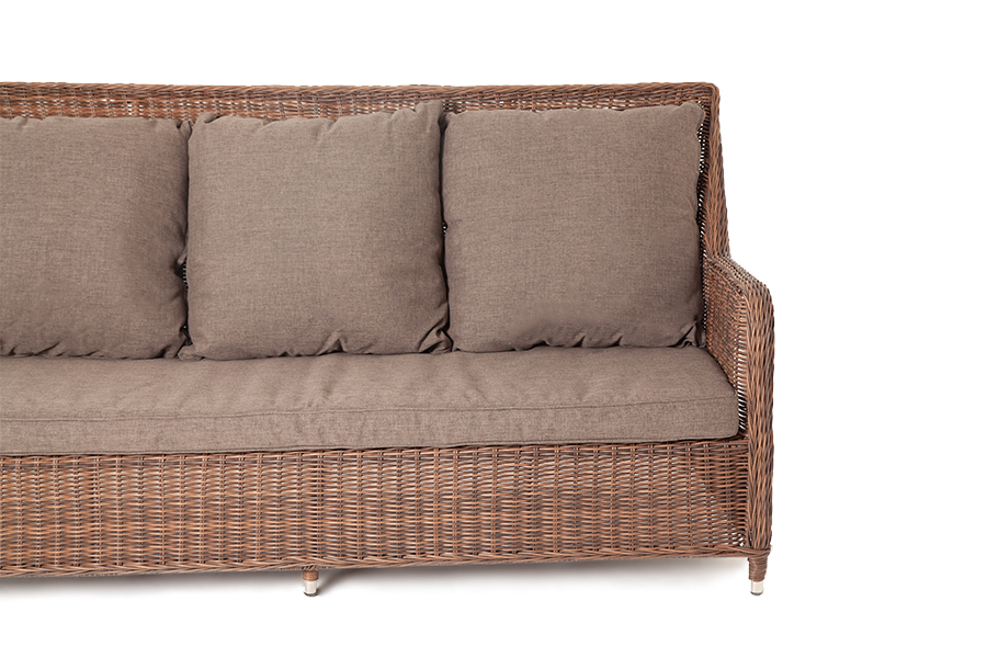 "Глиссандо" диван трехместный из искусственного ротанга, цвет коричневый