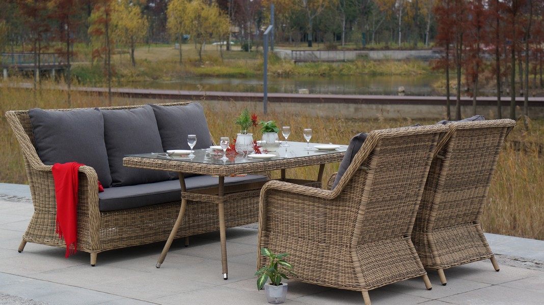 "Глиссандо" кресло плетеное из искусственного ротанга, цвет соломенный