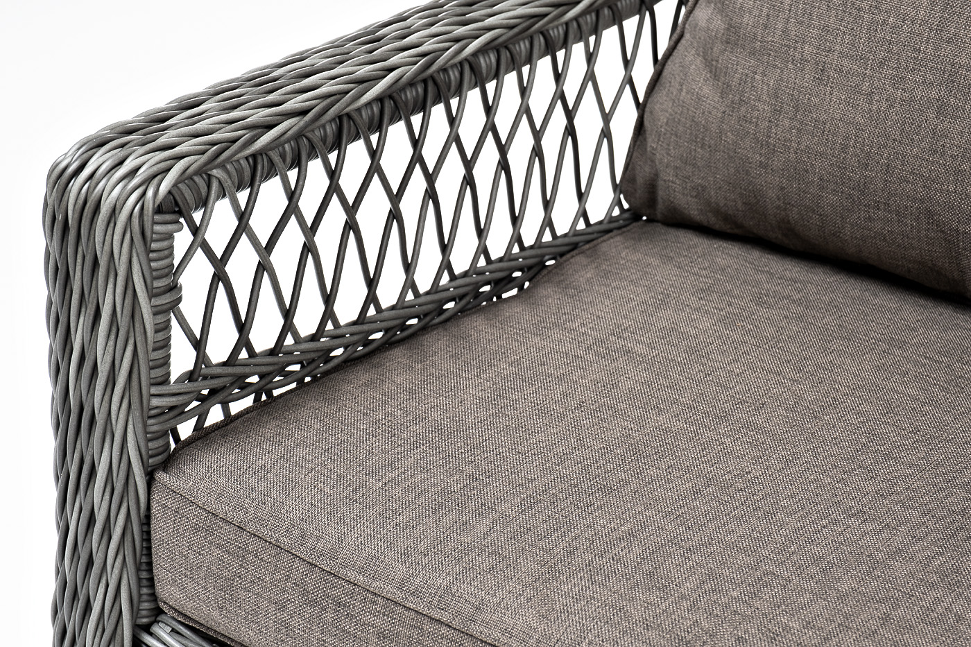 "Грандинелли" кресло из искусственного ротанга, цвет графит