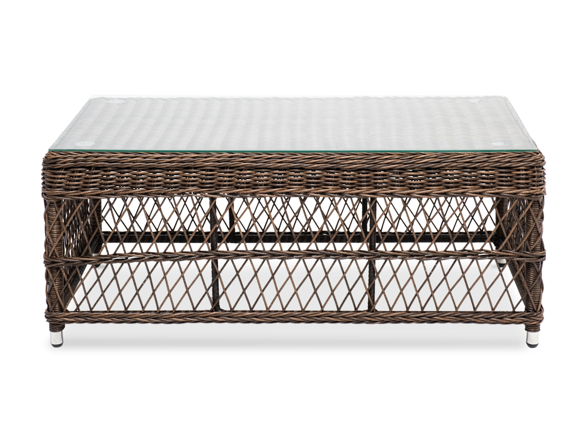 "Грандинелли" стол журнальный из искусственного ротанга, цвет коричневый