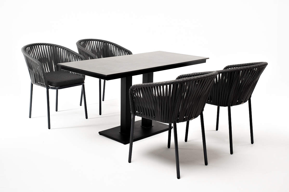 "Ковачо Дабл" обеденная группа на 4 персоны, цвет "серый гранит"