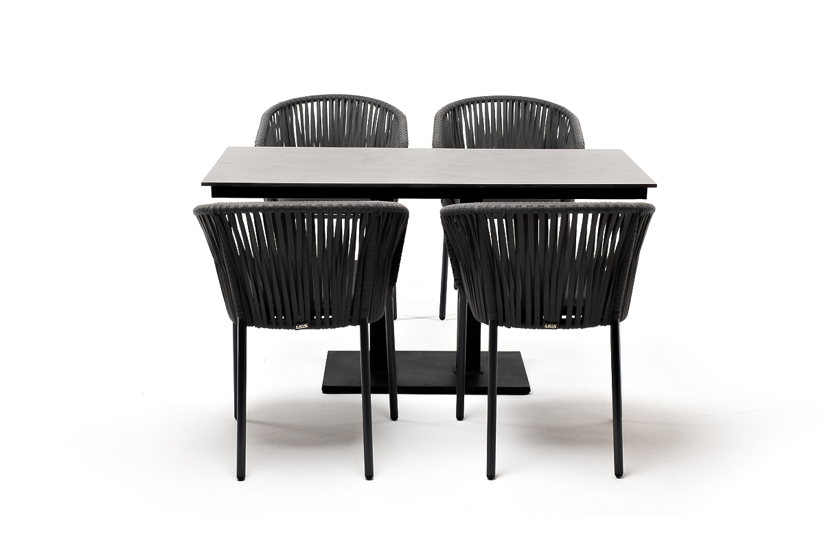 "Ковачо Дабл" обеденная группа на 4 персоны, цвет "серый гранит"