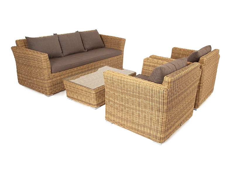 "Капуто" лаунж-зона из искусственного ротанга, цвет соломенный