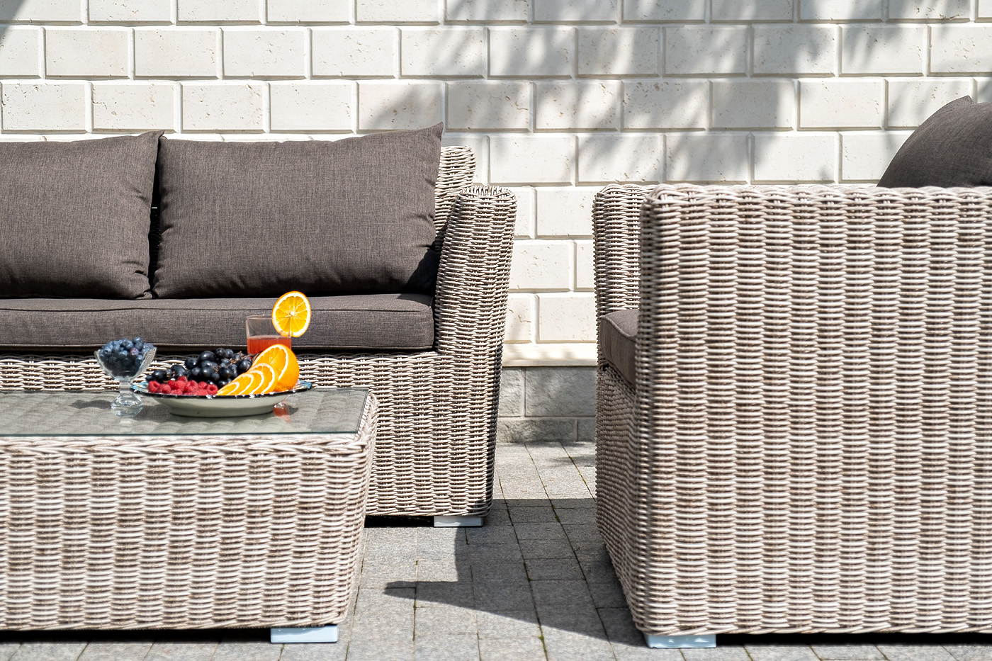 "Каприоли" лаунж-зона из искусственного ротанга, цвет бежевый