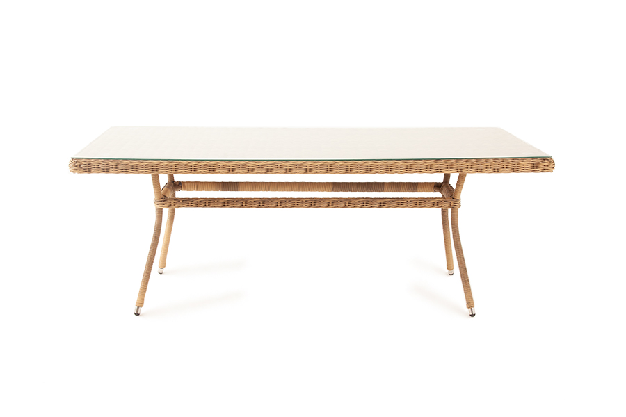 "Латтини" плетеный стол из искусственного ротанга 160х90см, цвет соломенный