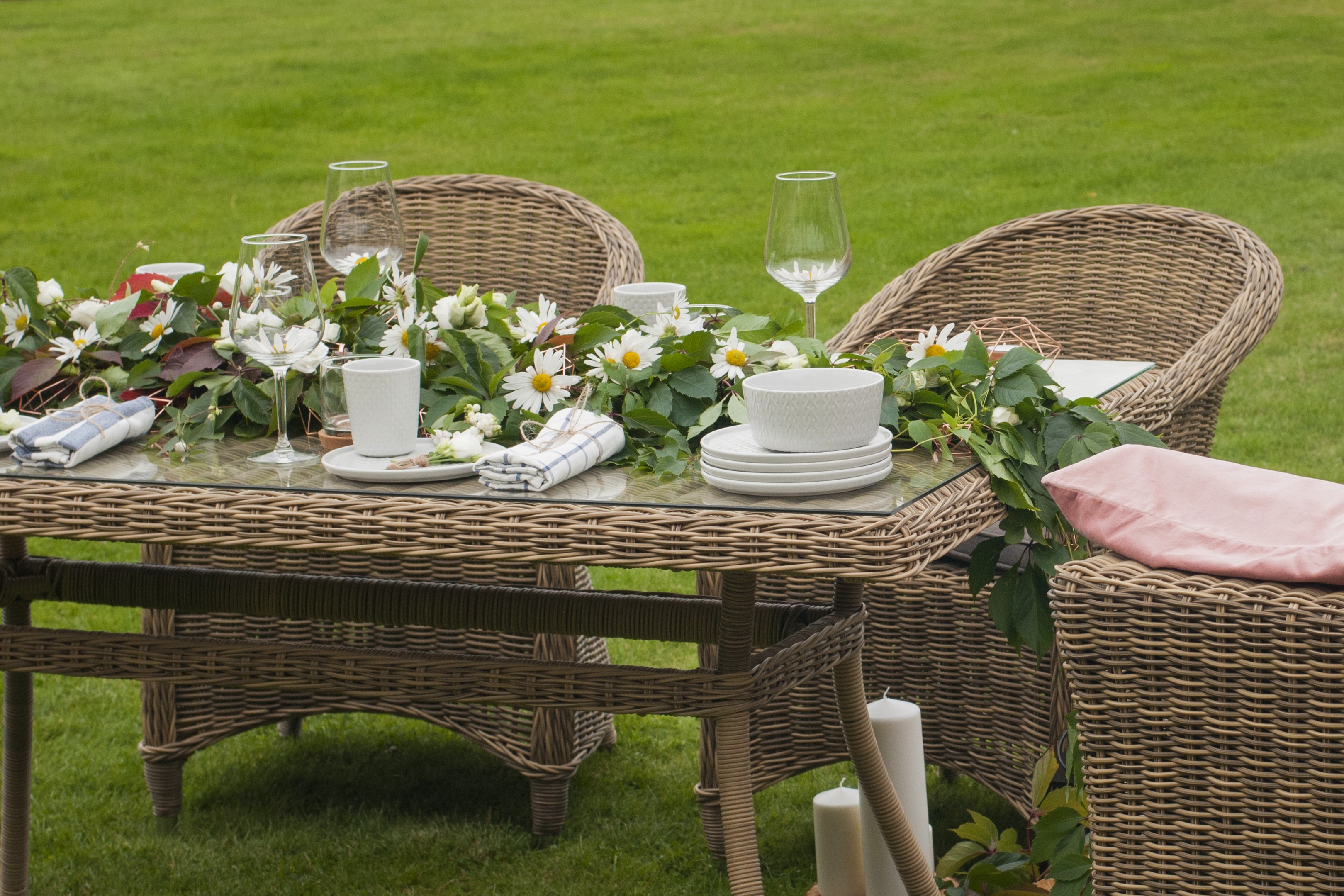 "Латтини" плетеный стол из искусственного ротанга 160х90см, цвет соломенный