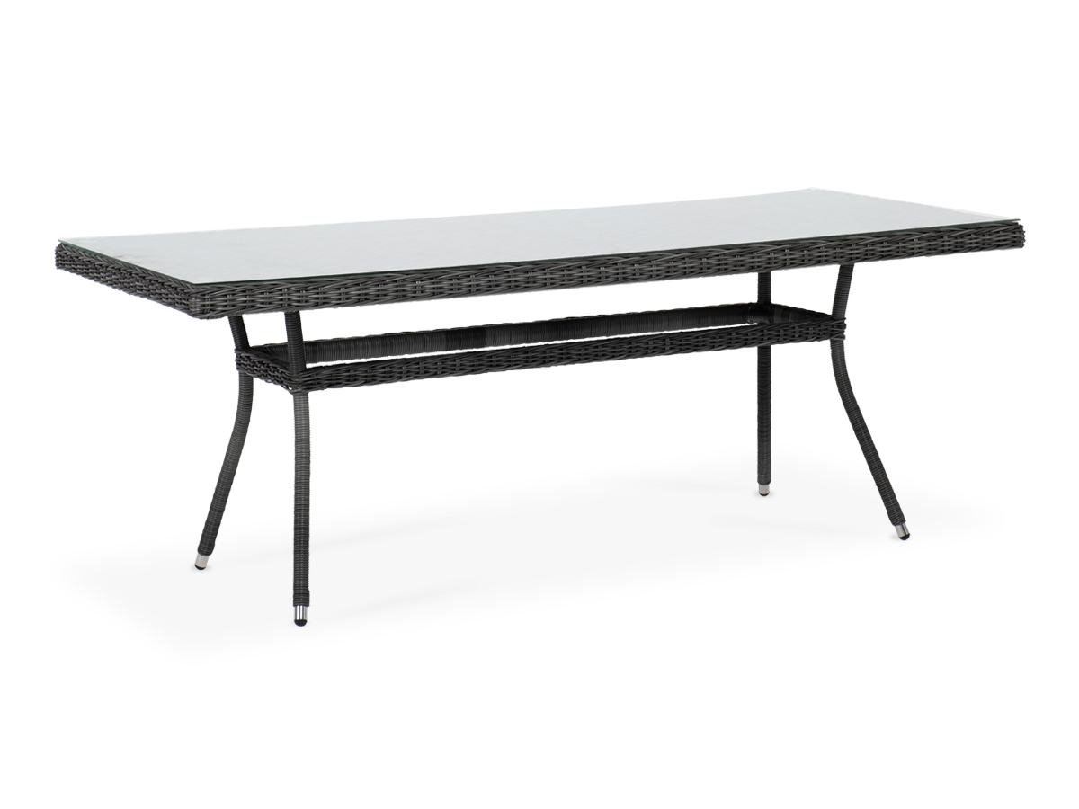 "Латтини" плетеный стол из искусственного ротанга 200х90см, цвет графит