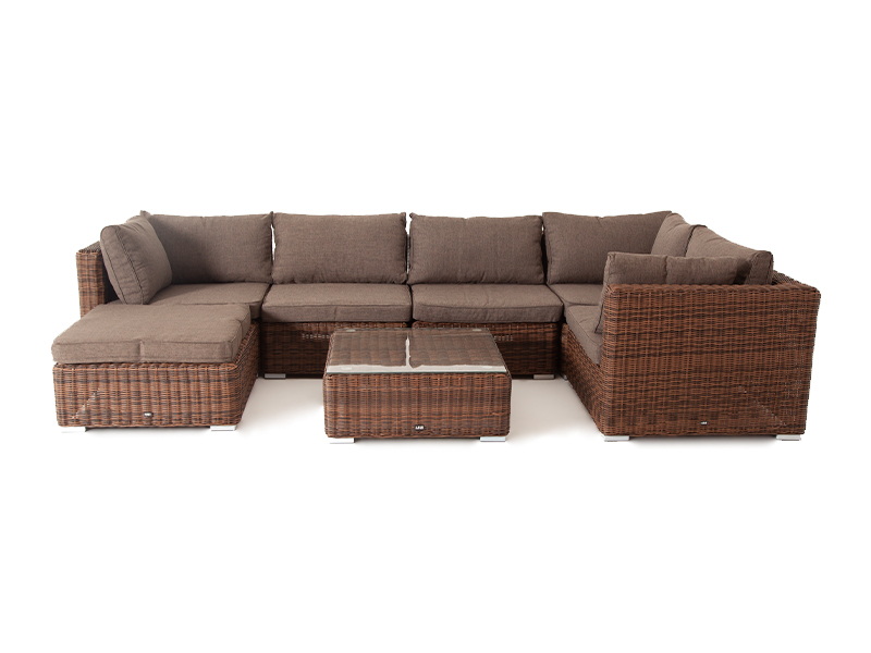 "Лунджи" модуль диванный угловой с подушками, цвет коричневый