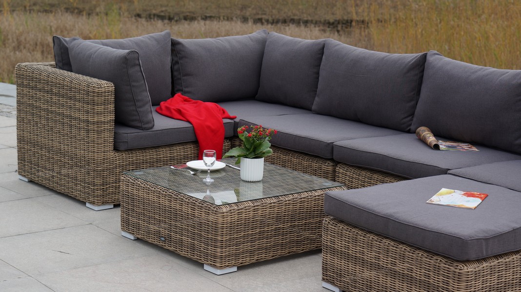 "Лунджи" журнальный столик плетеный, цвет соломенный